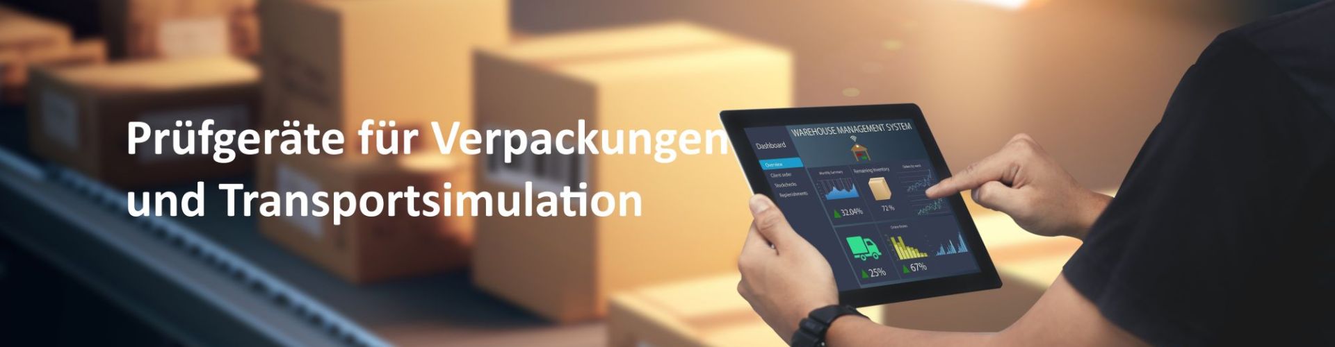 Test equipment for transport simulation and packaging tests